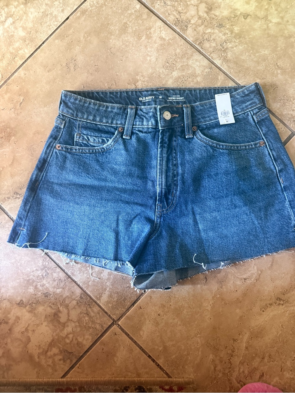 Old Navy Blue Denim Frayed Hem Jean Shorts
